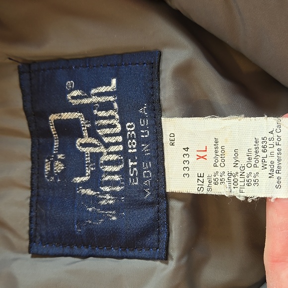 Woolrich Vintage mens Size XL Red Utility Jacket Detachable Hood - Picture 4 of 16